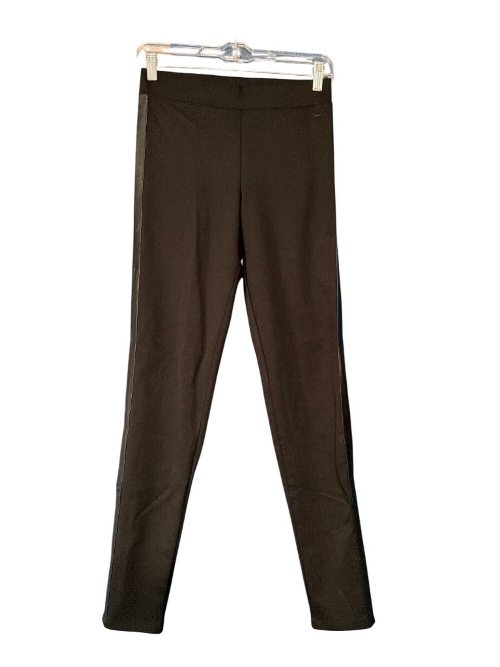 Victorias Secret Leggings W/ Faux Leather Trim Stripe